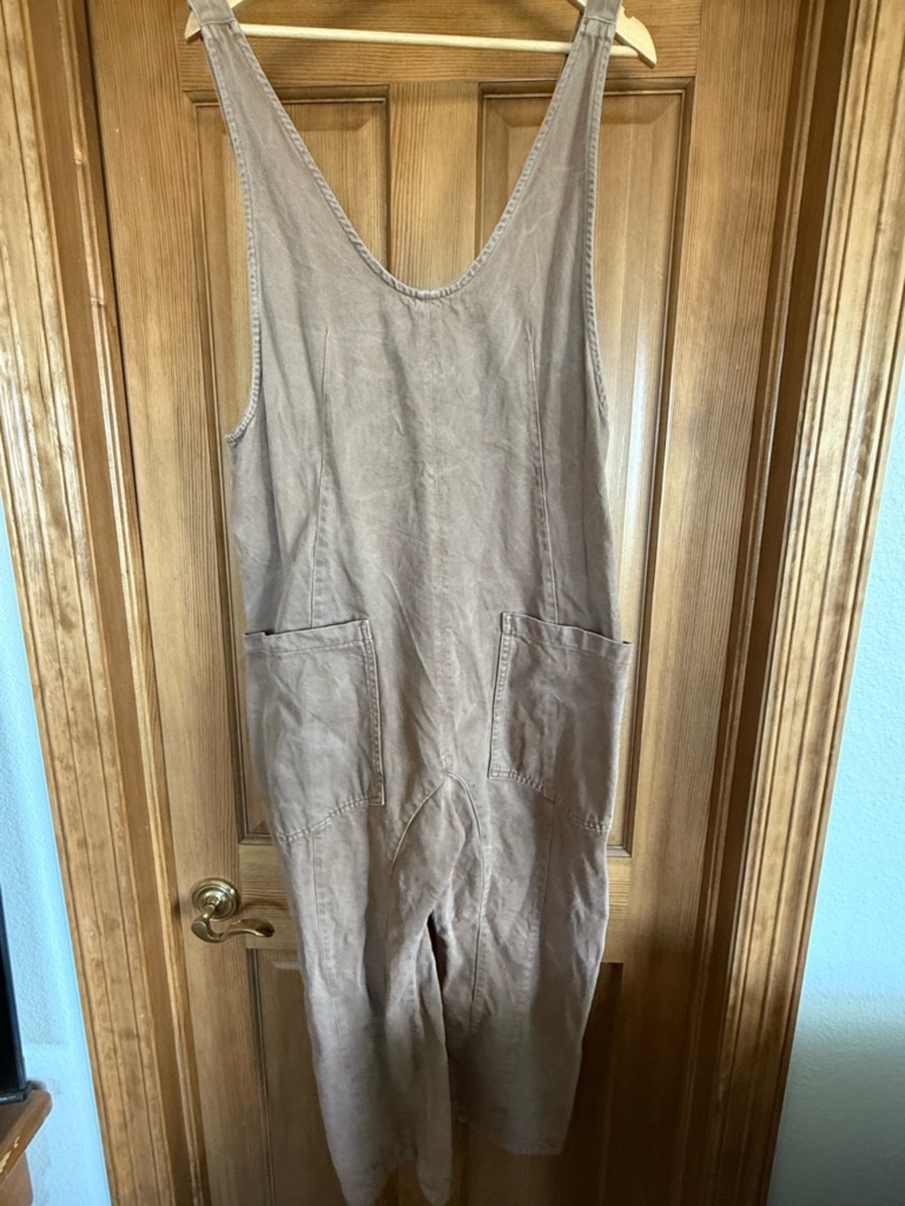 We The Free Taupe Utility Romper with Front Pockets